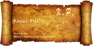 Kazai Pál névjegykártya